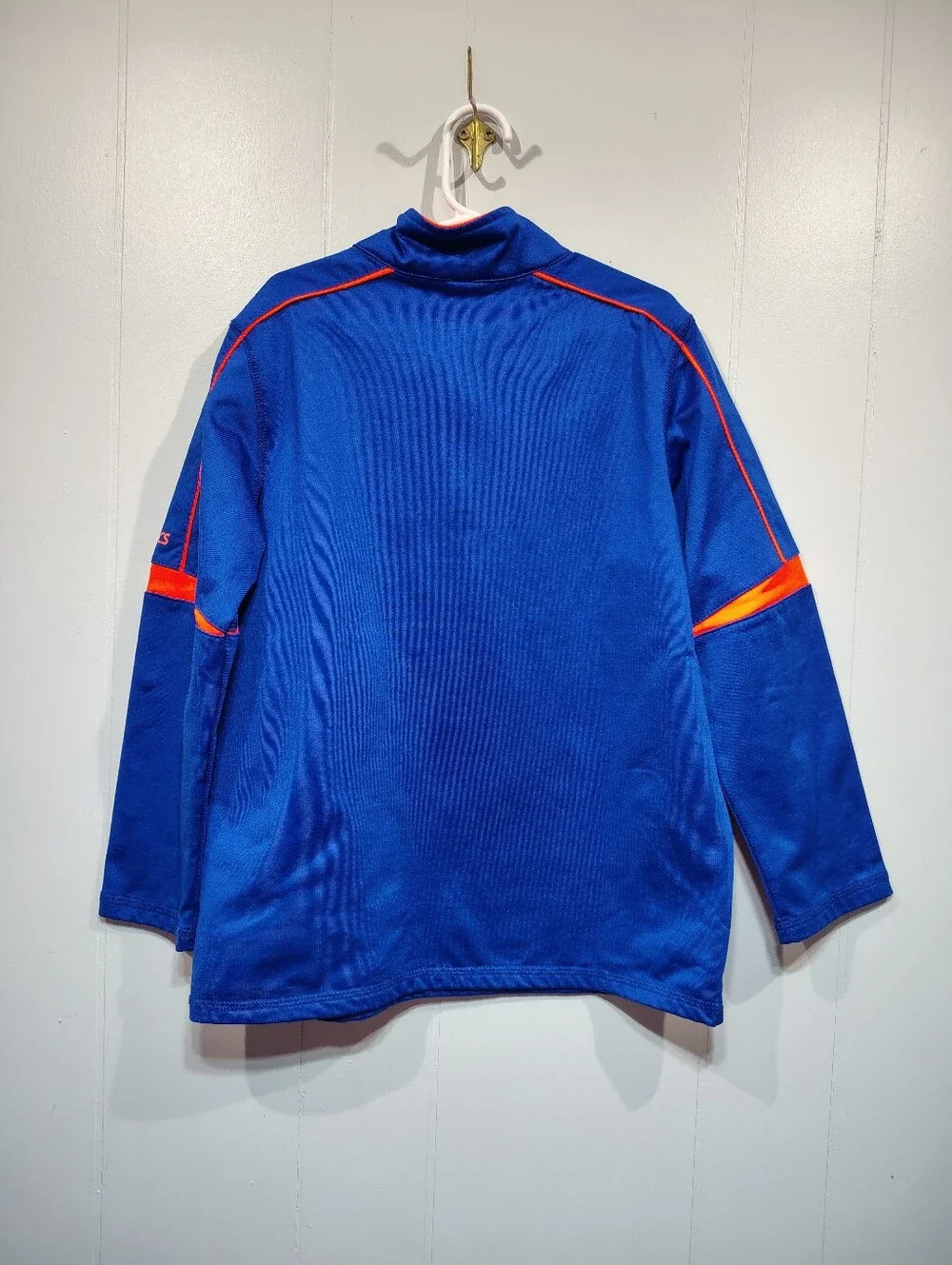 ASICS Quarter Zip Jacket Size 8 Royal Blue Orange Activewear